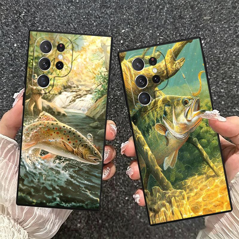 Рыболовная удочка для карпа Мягкий чехол для телефона для Samsung Galaxy S26 S25 Edge S24 Ultra S23 Plus S22 S21 FE S20 Черная задняя крышка