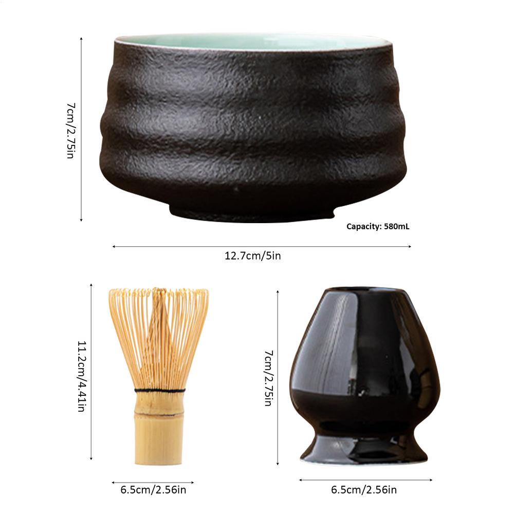 Набор для японского чая матча из 4 предметов: безопасный бамбуковый венчик, чайная ложка, чайные наборы, чаша для матча, подставка для венчика для матча для любителей чая, инструменты для приготовления чая