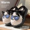 Милые мультяшные хлопковые тапочки, утепленные хлопковые туфли, теплые домашние парные тапочки, осенне-зимние нескользящие комнатные плюшевые тапочки