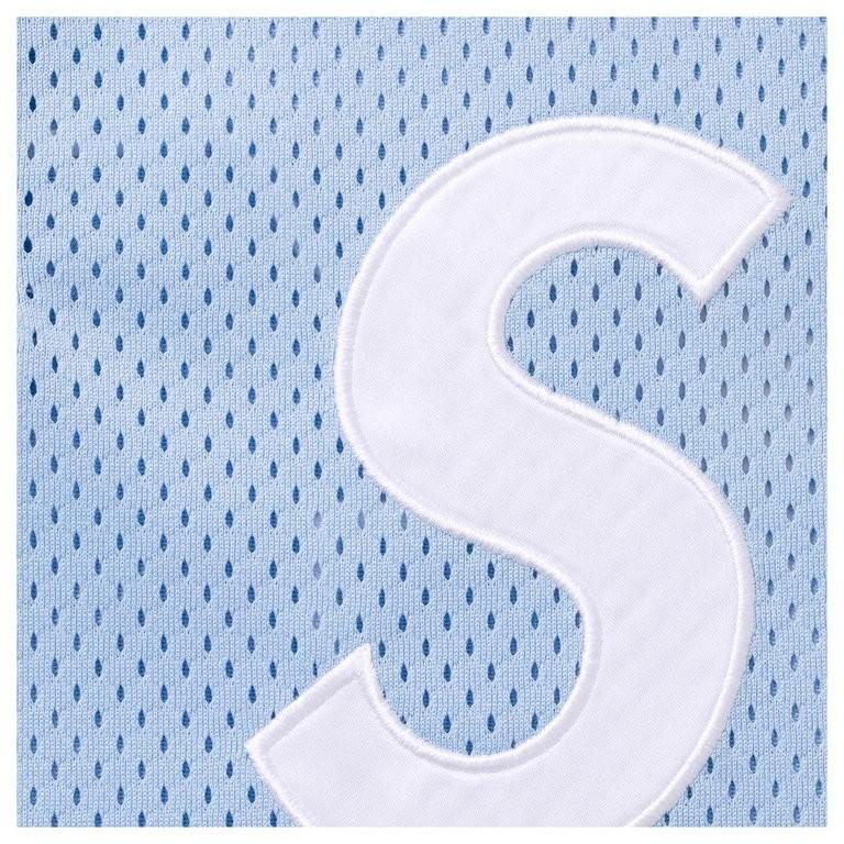 Supreme Shop S Logo Baseball Henley Light Blue - London