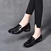Loafers 2025 Spring New Embossed First Layer Cow Patent Leather Low Heel Deep Mouth Single Shoes Soft Sole Soft Surface Small Leather Shoes