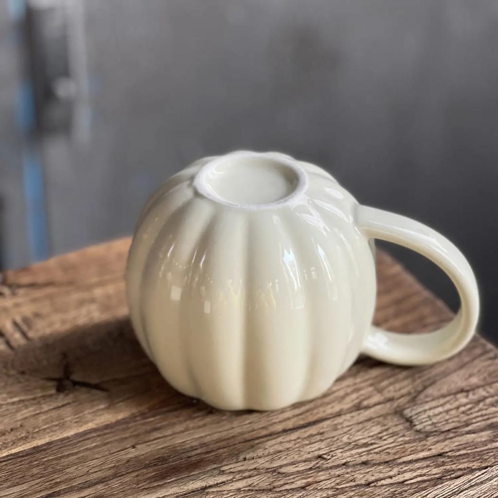 Halloween Ceramic Cup, Orange Pumpkin, Fresh Artistic Home Milk Mugs, Large Capacity Breakfast Couple Coffee Cups Office Water