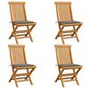 Day and Night - Day and Night Garden Chairs 4 Units with Gray Teak Wood Cushions