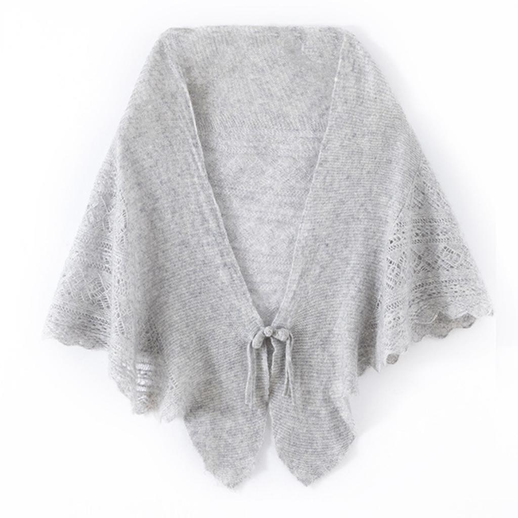 Ladies' Fashionable Cashmere Shawl With Hollowed Out Knitted Western- Button Scarf For Warmth, Small Cape