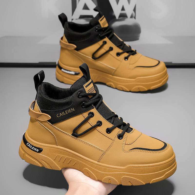 Осенняя мужская обувь новые высокие ботинки Мартина мужские трендовые универсальные рабочие ботинки для строительной площадки противоскользящие повседневные короткие ботинки