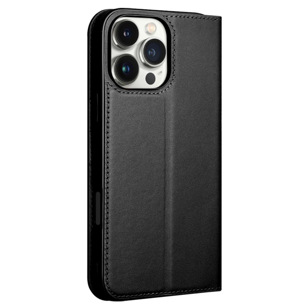 QIALINO Чехол-подставка для iPhone 16 Pro, противоударный, из натуральной коровьей кожи, кошелек, чехол для телефона