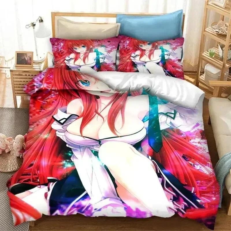 Аниме High School DxD Комплект постельного белья Пододеяльник Простыня Постельный комплект с принтом Наволочка Кровать Полный Queen King Size Одеяло Спальня