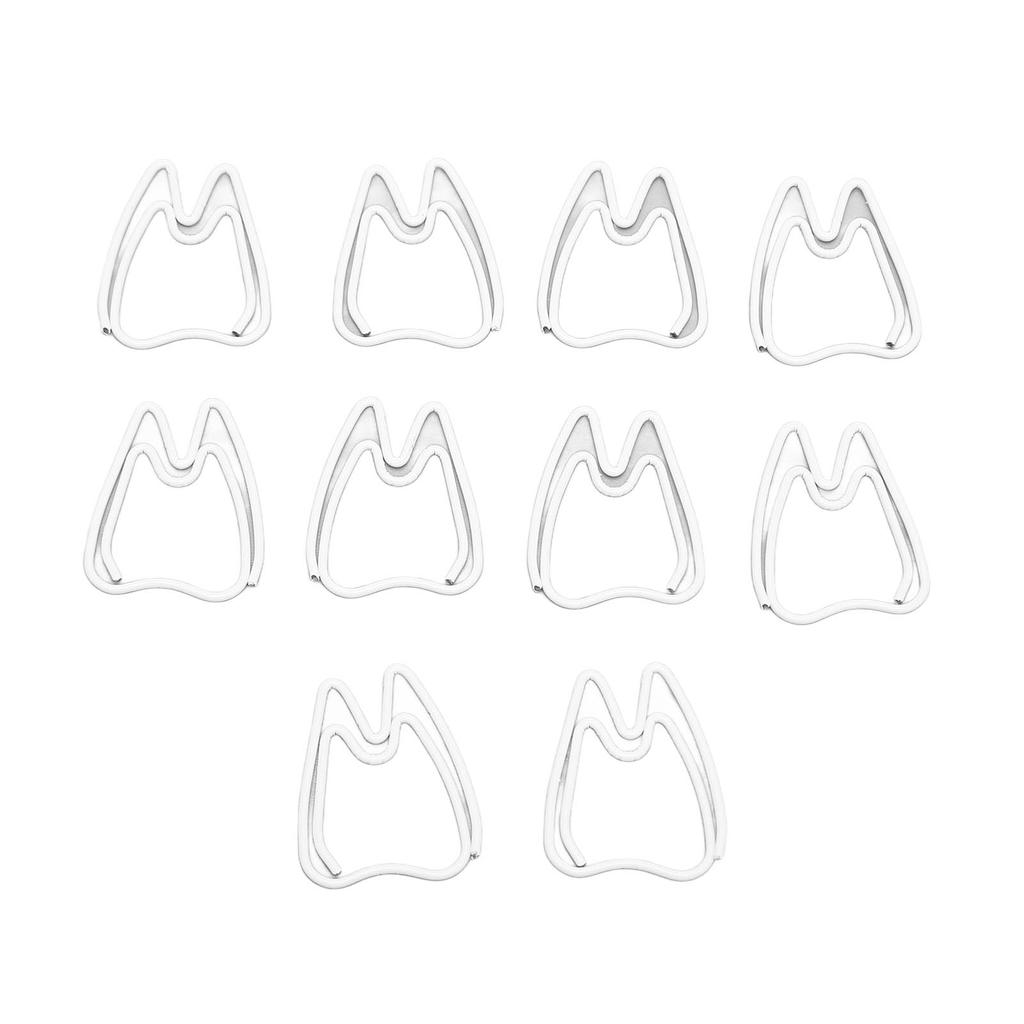 100pcs Paper Clips Cute Tooth Shape Rustproof Electroplated Metal Small Paper Clips for Office Schoo