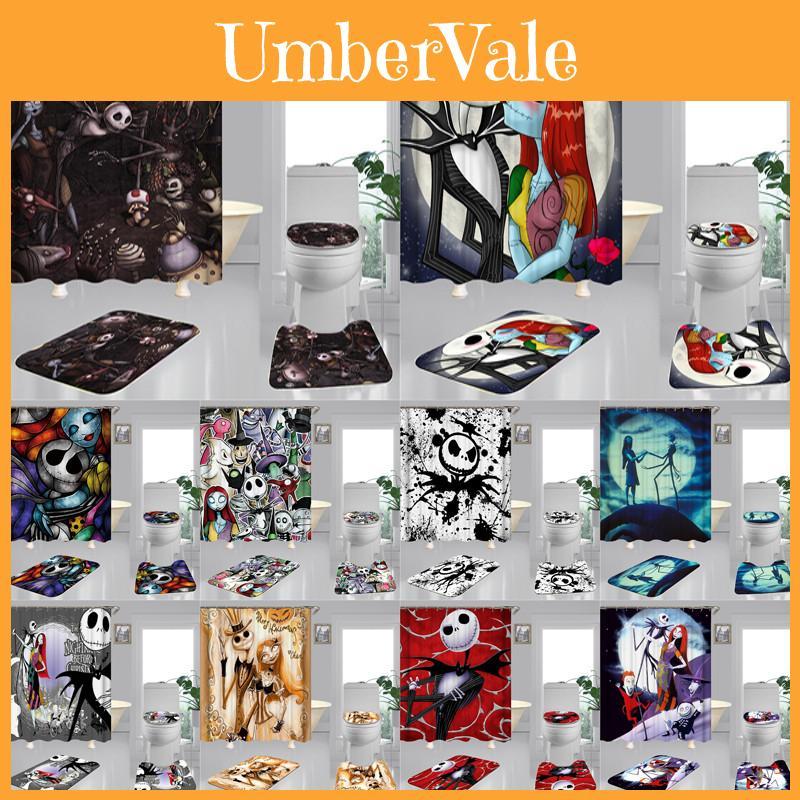 Soft And Comfortable The Nightmare Before Christmas Shower Curtain And Mat Set