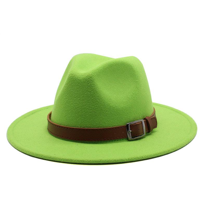 Шерстяная шляпа-цилиндр в стиле джаз, британская шляпа с большими полями, модная мужская и женская шляпа с плоскими полями, фетровая шляпа