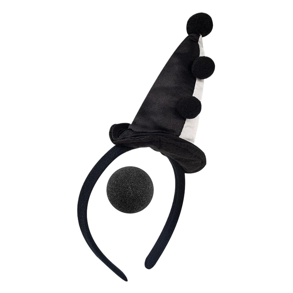 Colorful Clown Headband With Nose Set Costume Cosplay Accesories For Carnival Birthday Parties And Dress Up Event