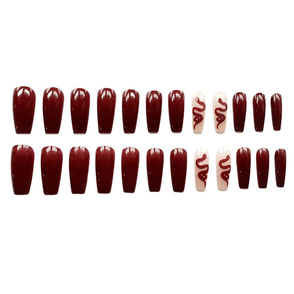 Full Cover French Fake Nails Wearable Manicure T-shape Nail Tips Ballerina False Nail  Girl