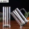 BORREYDouble Wall Glass Cup Heat Resistant Healthy Drink Mug Coffee Milk Fruit Juice Tea Mug Transparent Office Drinkware Bottle