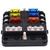 12V Fuse Block 6 Way with LED Indicator Light 12 Volt Fuse Box ATO/ATC Marine Fuse Panel Waterproof 24V for Automotive Boat Car