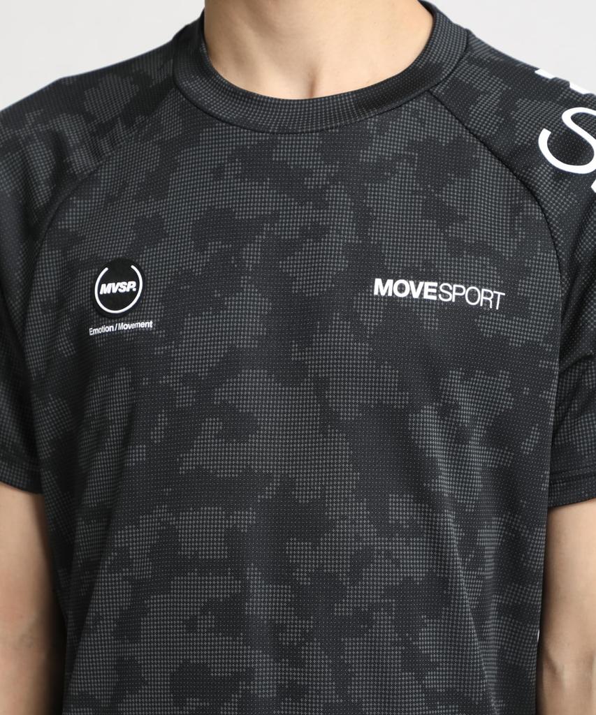 Move Sports Descente Футболка мужская с коротким рукавом для тренировок с защитой от УФ-лучей, размер M, защита, влагоотводящая, быстросохнущая, эластичная, футболка, DX-C2854AZ, черная,