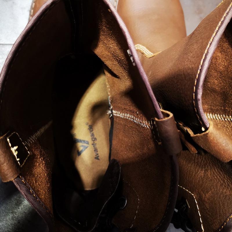 Специальное предложение: Короткие ботинки из натуральной кожи — унисекс, ретро-стиль для верховой езды и Мартина, дышащие и модные