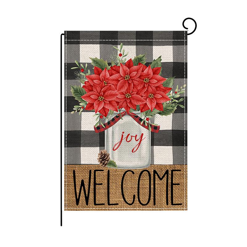 Christmas Garden Flag Linen Printed Outdoor Patio Decoration Small Double-sided Flag