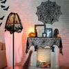 Spooky Black Lace Halloween Tablecloth Decorative Table Runner for Mantel Dining Table Ghost Party Home Indoor Decoration Prop