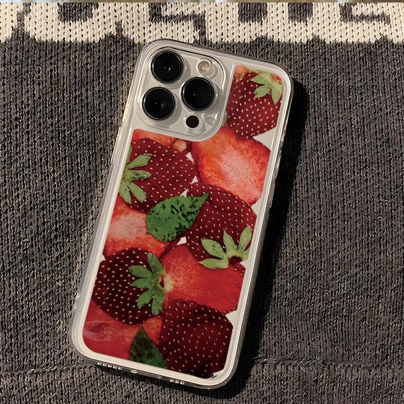 Прозрачный чехол в корейском стиле с клубникой для Samsung Galaxy S25Ultra Чехол A16 A15 A54 A55 A34 A53 A35 A32 S23 Plus S22 S21 S24FE Чехол