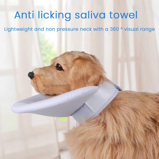 Pet Recovery Collar Adjustable Dog Cat Neck Cone Soft Anti-Licking Protective Shield for Wound Healing