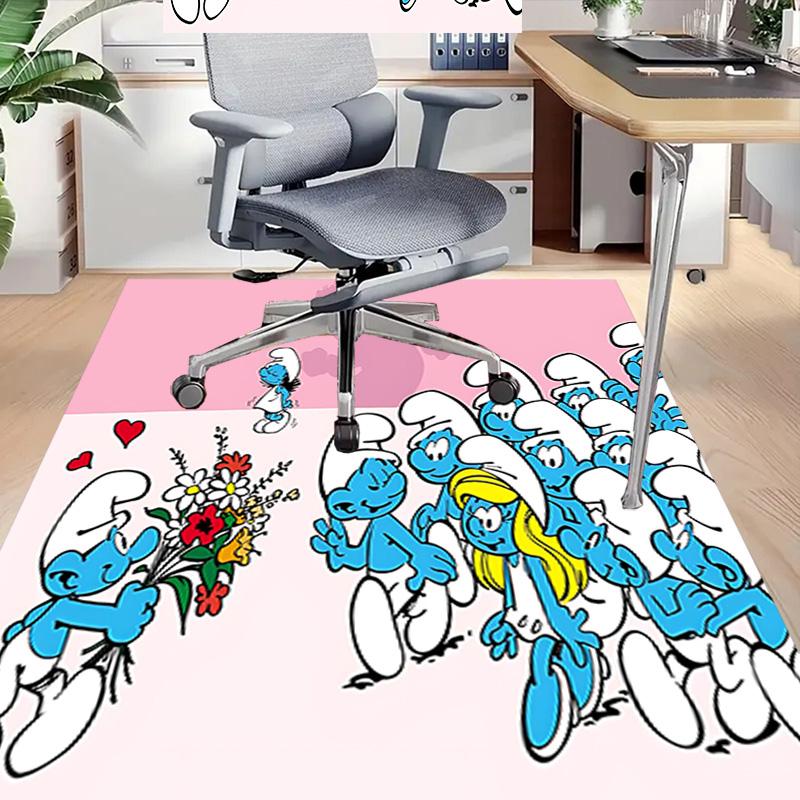 1pc Flower Bouquet Smurf Love Carpet for Playroom Bedroom Living Room Sofa Home Decor,kids Game Area Rug Non-slip Floor Mat Y72392