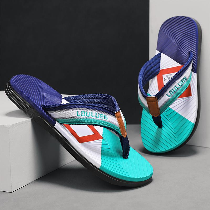 Модные высококачественные летние пляжные шлепанцы Модные мужские шлепанцы Мужские повседневные дышащие нескользящие пляжные тапочки Мужские летние уличные