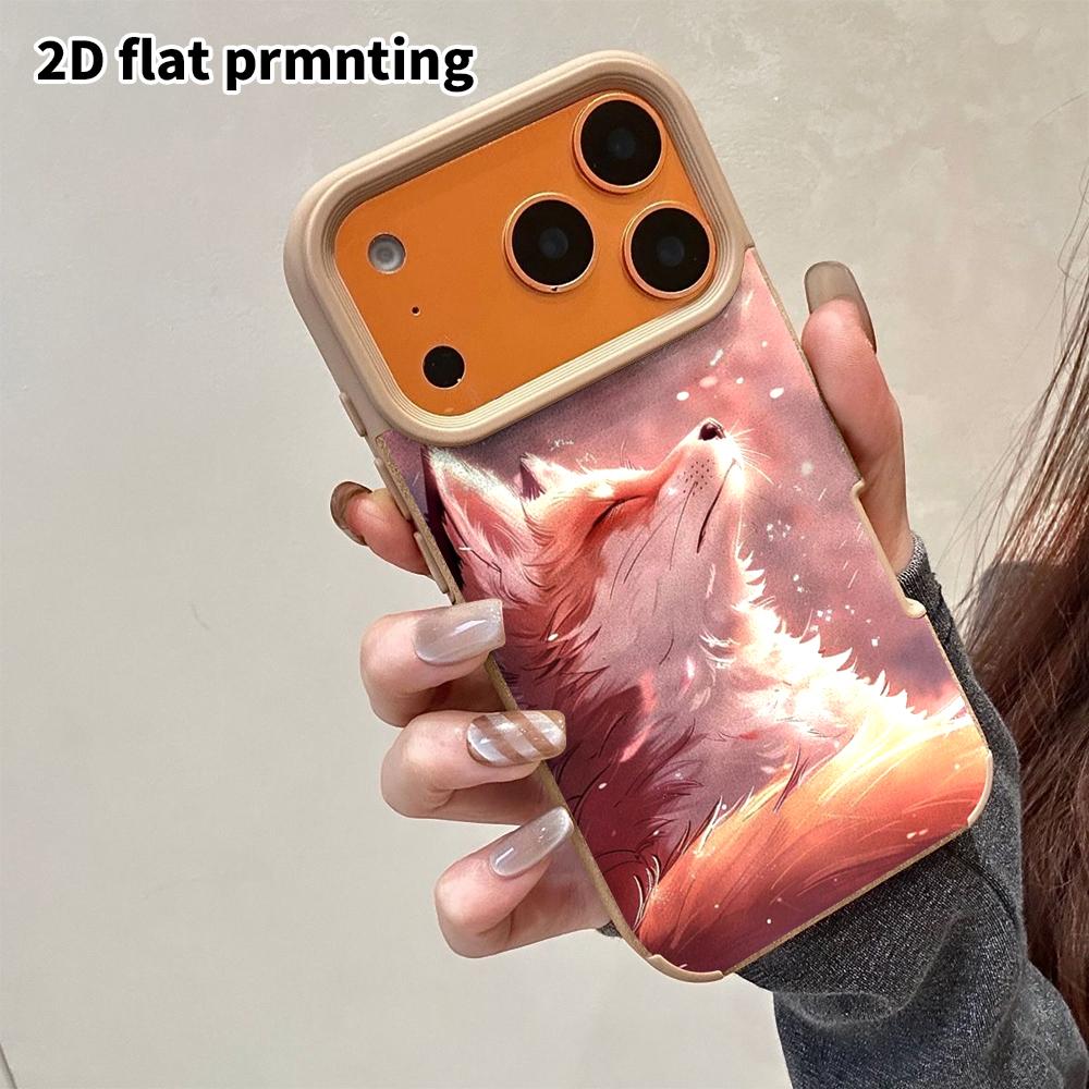 Phone Case: 2D flat lambskin suitable for iPhone 18, 17, 16, 15, 14, 13Pro protective cases, soft pink-orange, Christmas and Halloween gifts