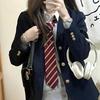 Женская рубашка JK Academy, не требующая глажки, в красную/коричневую полоску, с синим галстуком ручной работы кофейного цвета