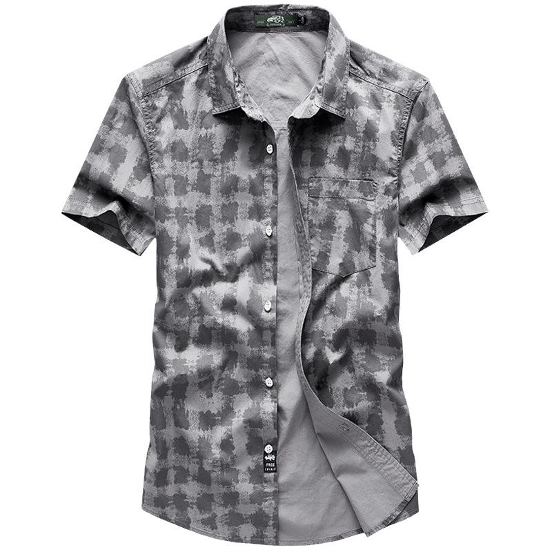 Летние мужские рубашки с коротким рукавом, хлопковые свободные большие размеры, красивые повседневные дышащие впитывающие пот модные мужские рубашки, пальто