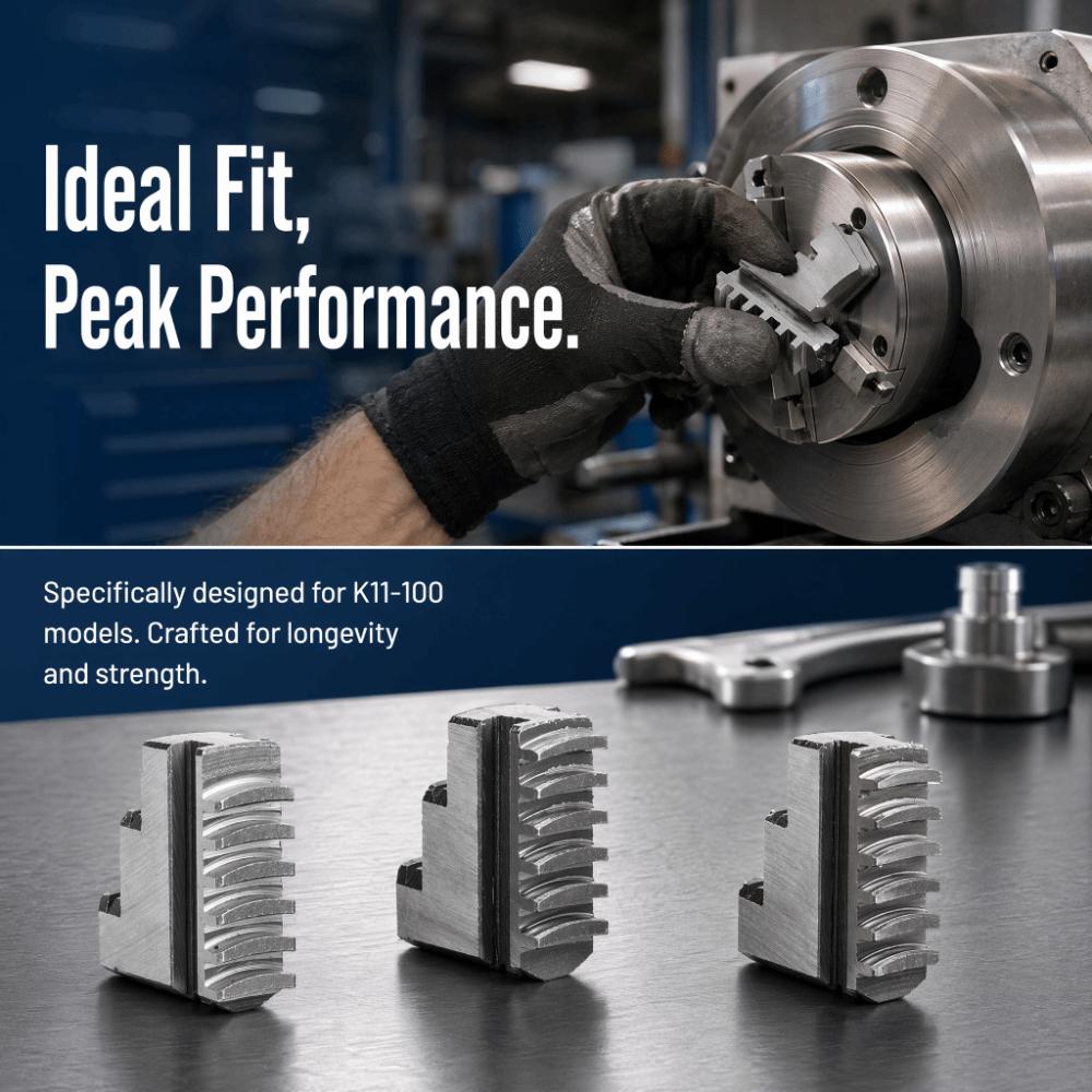 3pcs 20CrMnTi K11-100 Internal Jaw Long Service Life Internal Jaw Durable Hard Jaw Set Lathe Chuck