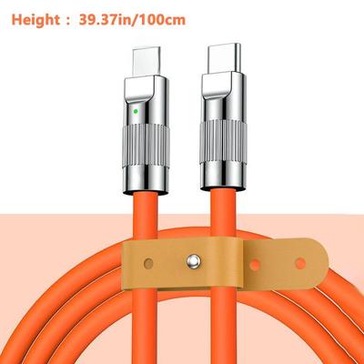 Сверхбыстрая зарядка с одной головкой из цинкового сплава Lightning Geek Line TPE Liquid Phone Кабель для передачи данных Индикатор Световой индикатор 1M