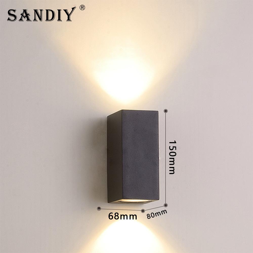 SANDIY Outdoor LED Garden Wall Lamp Up Down Light for House Decor Exterior Patio Porch Garage Gate Balcony Step Waterproof IP65