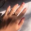 2025 New Infinity Universe Pearl Opening Ring Female Brass Vacuum Electroplating 18K Gold Celebrity Temperament