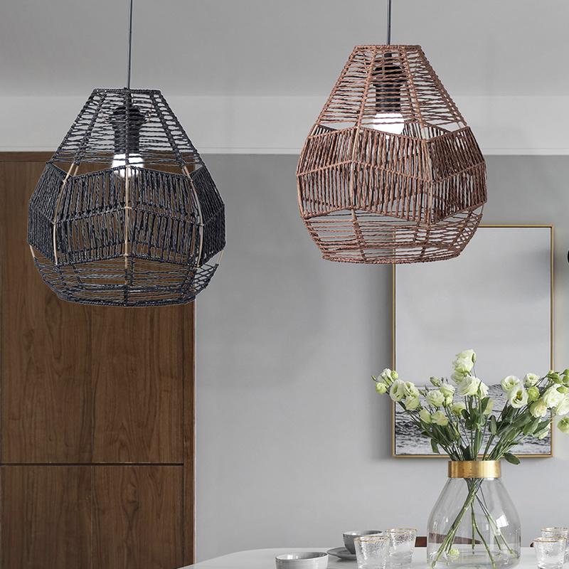 1 шт. ротанговый бохо плетеный вручную абажур люстра крышка для ресторана бумажный канат подвесной светильник абажур