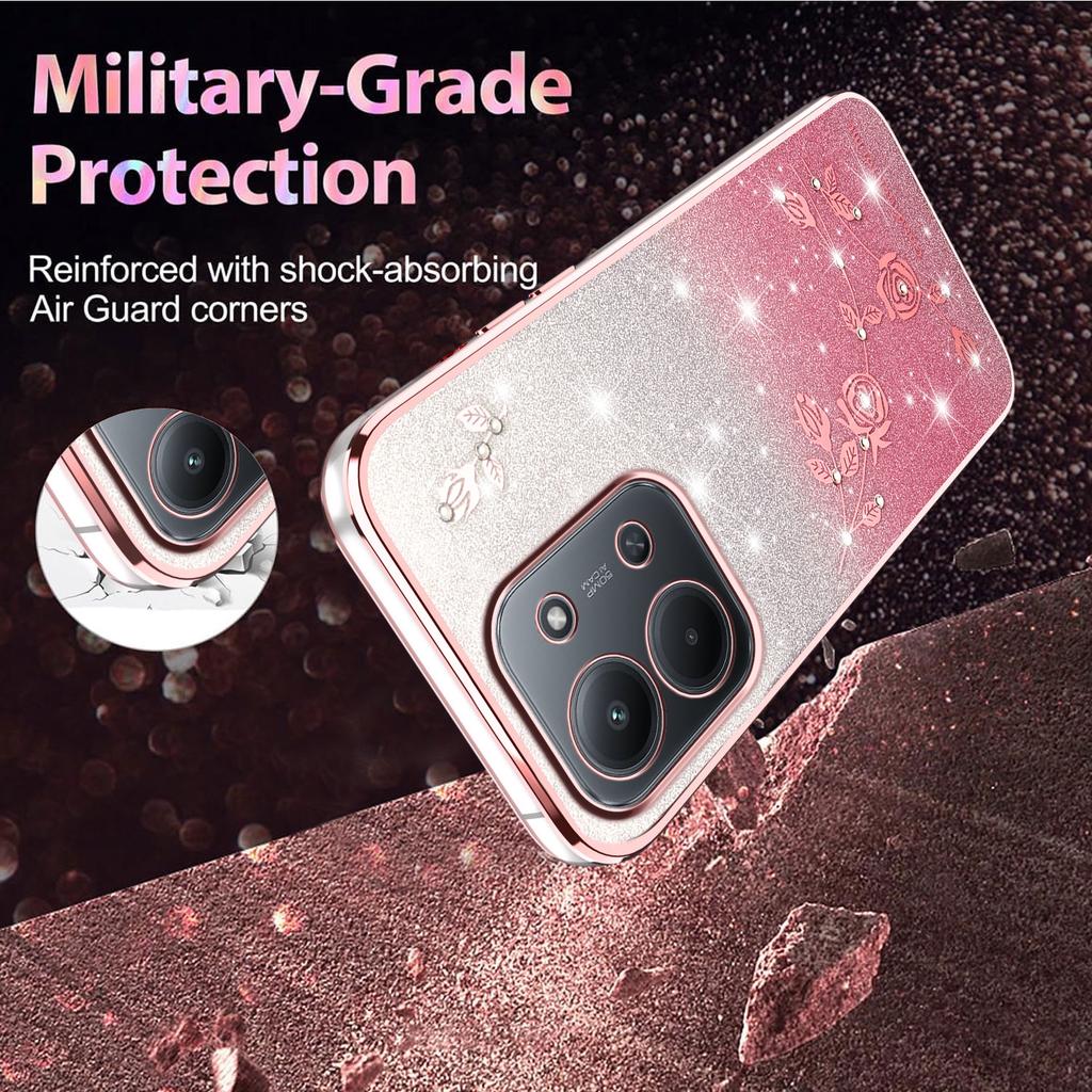 Для Xiaomi Redmi 15C 4G (Глобальный) (171 мм) Чехол Цветок TPU Гибкий Градиентный Чехол для Телефона