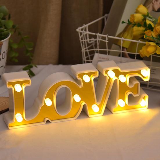 Letter Light Battery Express Love Props Operated Romantic LED Marquee Letters Love Sign