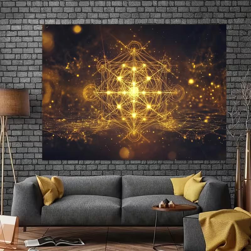 2D Metatron's Cube Sacred Geometry Backdrop Spiritual Photo Booth Banner