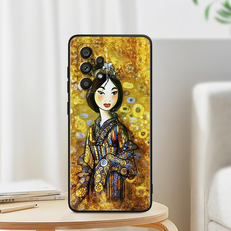 Аниме Девушка Мулан Крутой Для Samsung A53 A52 A33 A32 A51 A71 A21S A13 A73 A50 A22 A23 A03 A72 A54 A12 5G Черный TPU Чехол Для Телефона