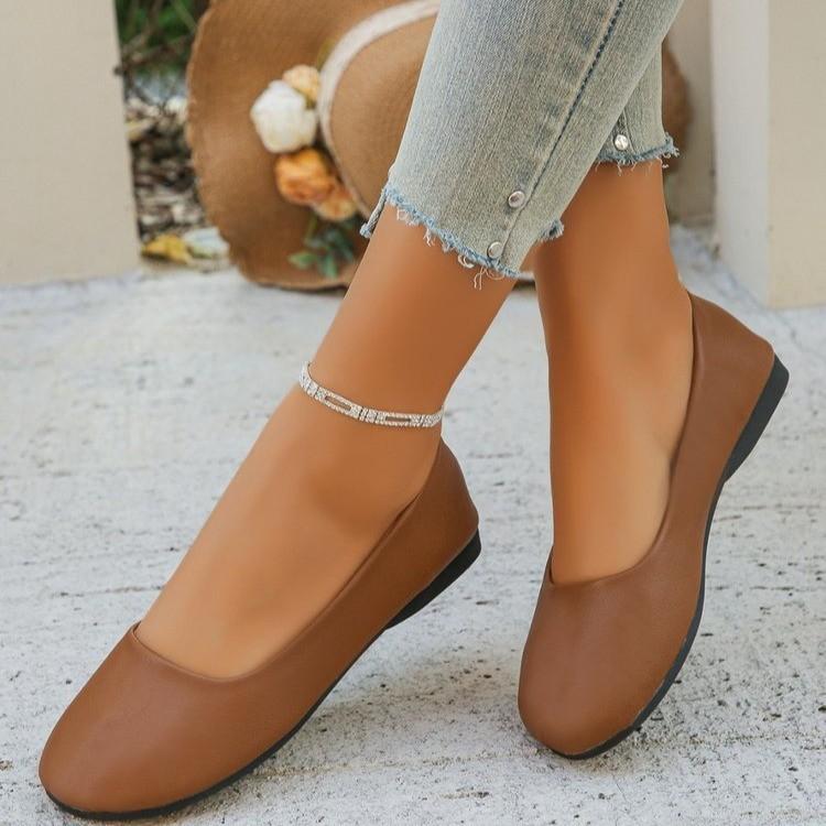 2025 Весна и Осень Новые Туфли с Круглым Носком, Толстый Каблук, Глубокий Вырез, Удобные Женские Туфли на Четыре Сезона