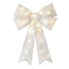 LED Christmas Bow Silver Door Window Xmas Tree Wedding Decoration Bows 15" X 21