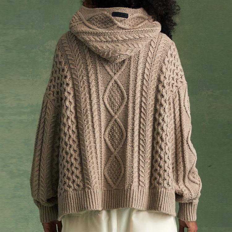 Fear of God Essentials FW23 Cable Knit Hoodie 'Core Heather' Men's 192BT234394F