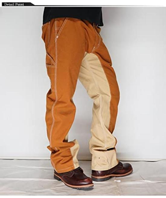 Kojima Jeans Monkey Combo Painter Сделано из одной штанины, Мужские, Япония, Стирка, RNB-1081F-Хаки-42