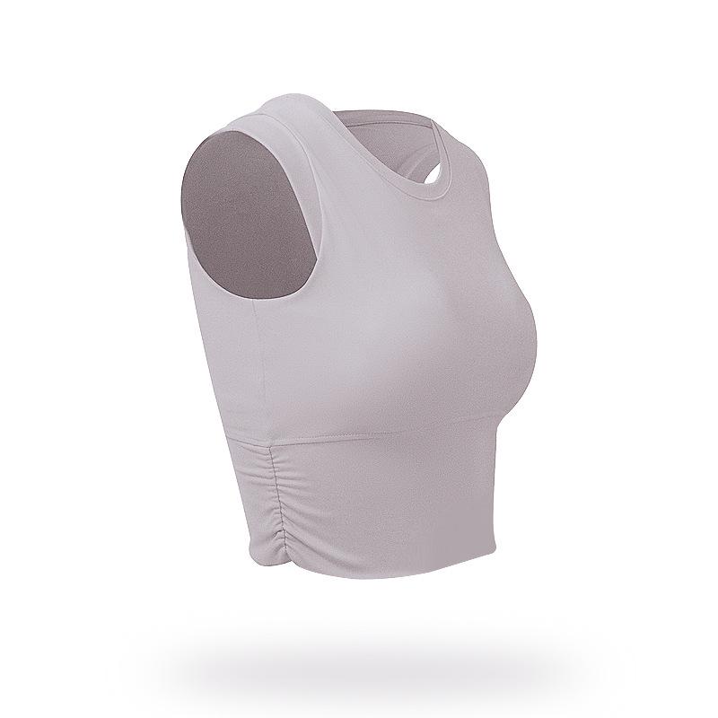 Women's Shockproof Yoga and Running Sleeveless Top with Chest Pad