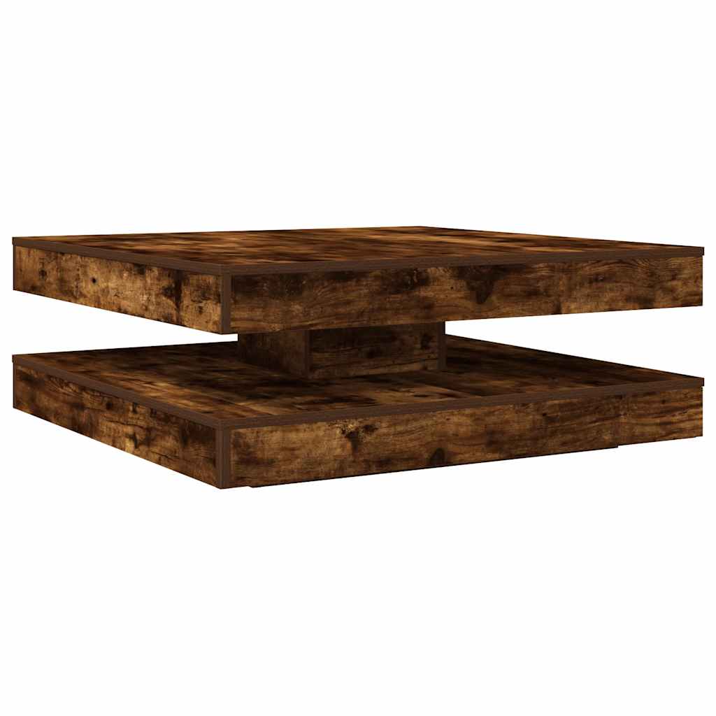 Rotating Coffee Table Smoked Oak 90 x 90 x 34.5 cm
