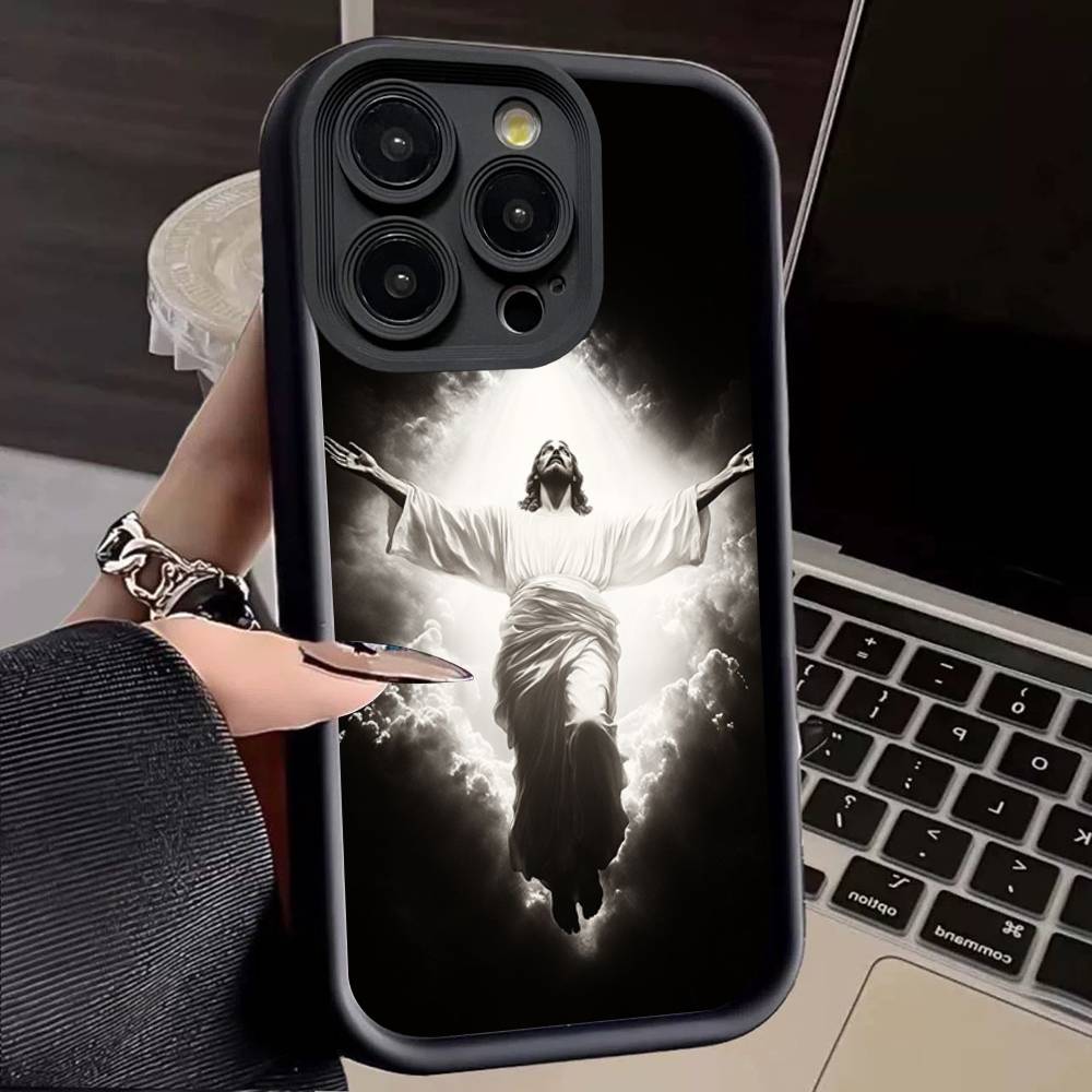Son Of God Jesus Cross Holy Light Soft TPU Phone Case For iphone 17 Air 16 15 14 13 12 11 Pro Max Plus Cover