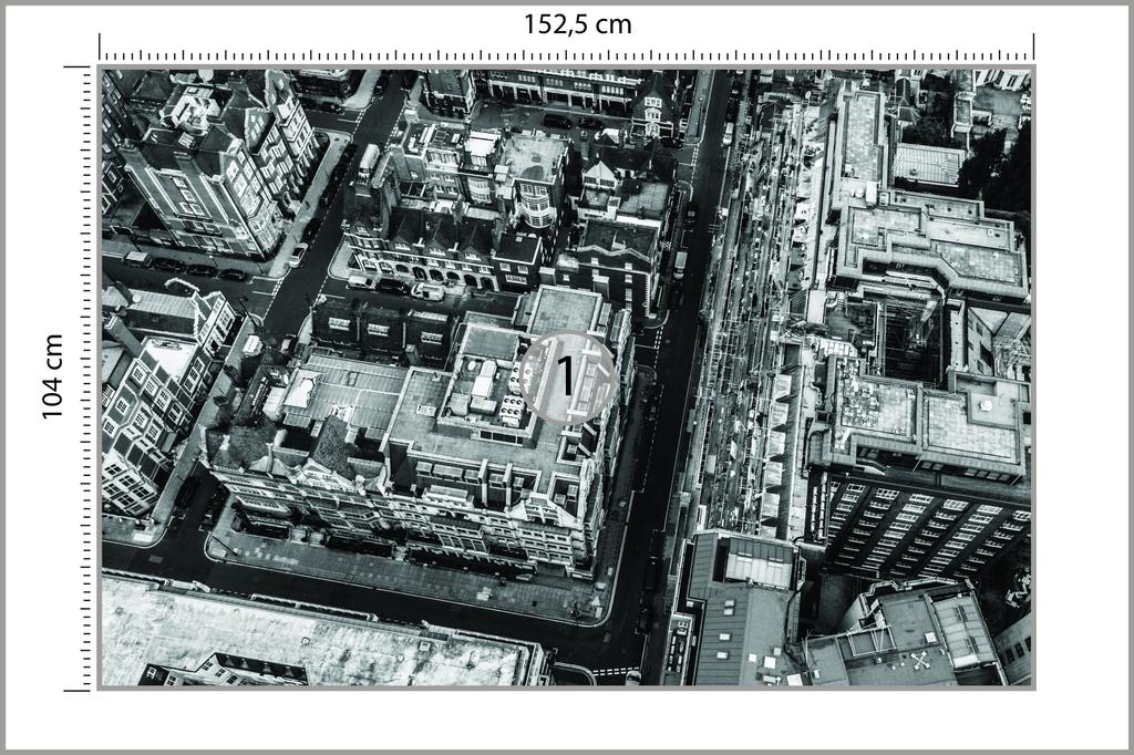 Photomural London Black And White Smooth Vinyl 152.5x104