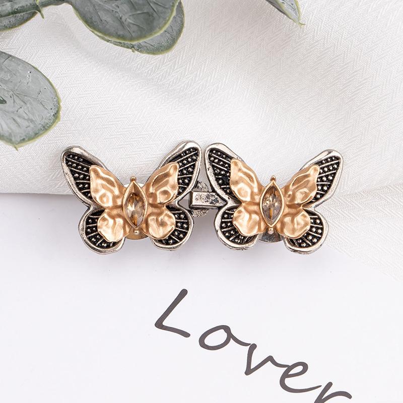 1 Pair Butterfly Waist Buckle For Women Skirt Jeans Adjustable Waist Clip Waist-Narrowing Buttons Metal Pins Clothing Accessories