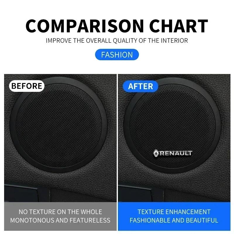 2026 Hot For Renault Interior Stickers Car Styling 3D Metal alloy Speaker Audio Stickers Badge Emblem Decal For Renault koleos d