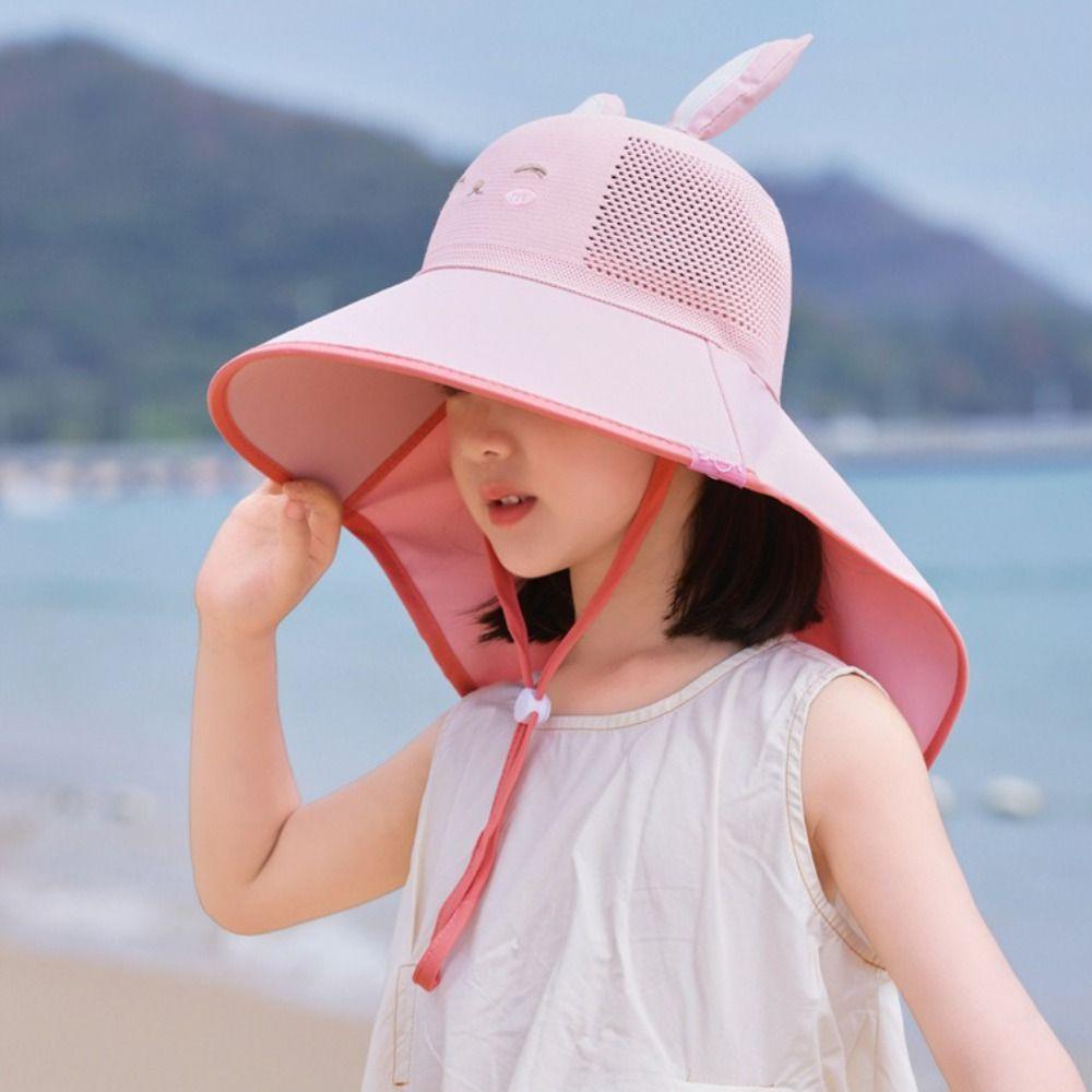 UV Protection Beach Hats Wide Brim Children Sunshade Hat Fashion Fisherman Caps  Boys Girls