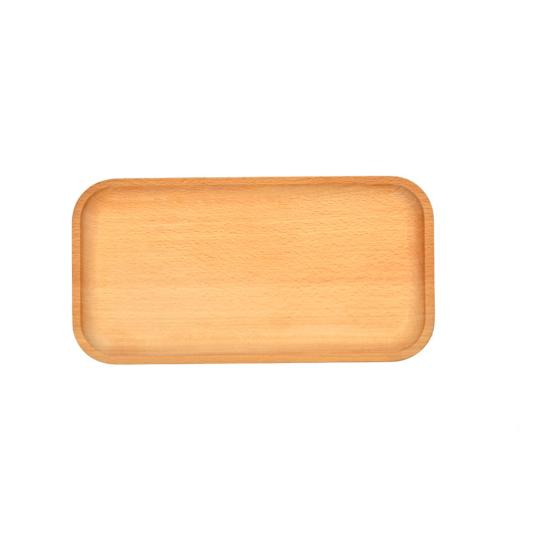 Storage Tray Multipurpose 4 Shapes Solid Wood Square Rectangle Round Ellipse Dinner Breads Plate
